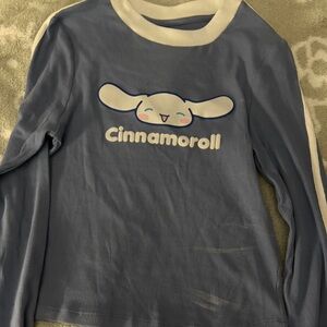 Sanrio Cinnamoroll Long Sleeve Shirt in Blue and White